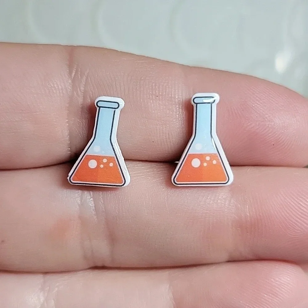 Erlenmeyer Flask Earrings, unisex